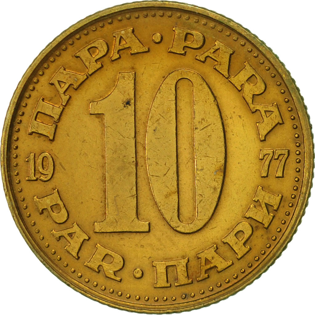 Coin, Yugoslavia, 10 Para, 1977, AU(55-58), Brass, KM:44