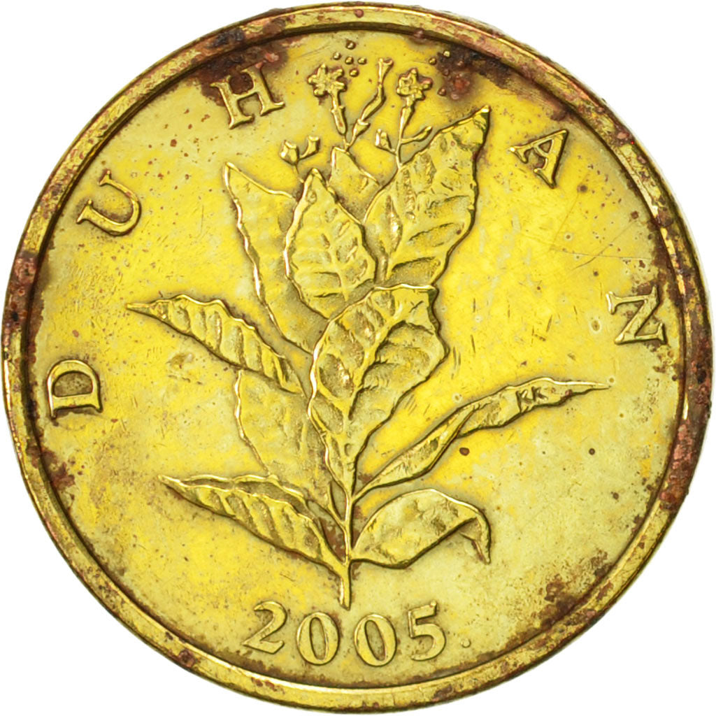 Coin, Croatia, 10 Lipa, 2005, AU(50-53), Brass plated steel, KM:6