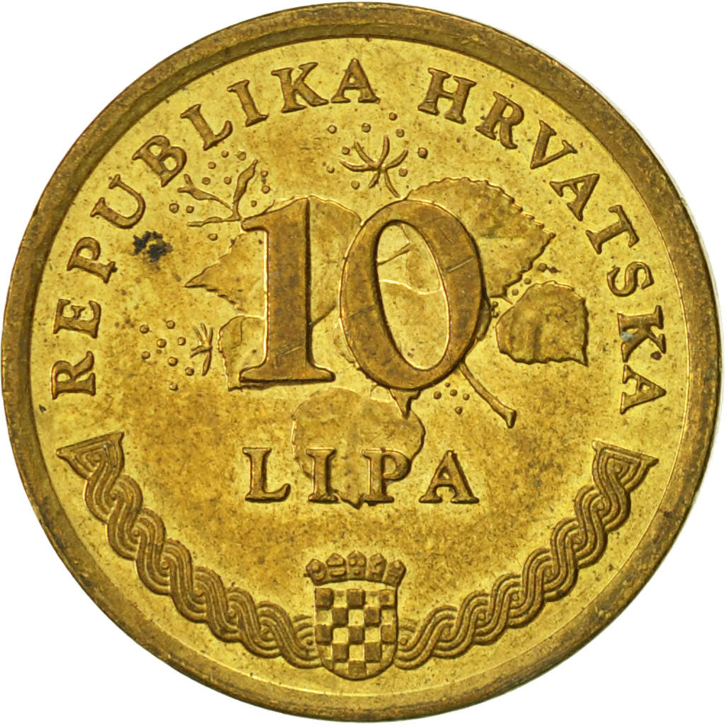 Coin, Croatia, 10 Lipa, 1999, AU(55-58), Brass plated steel, KM:6
