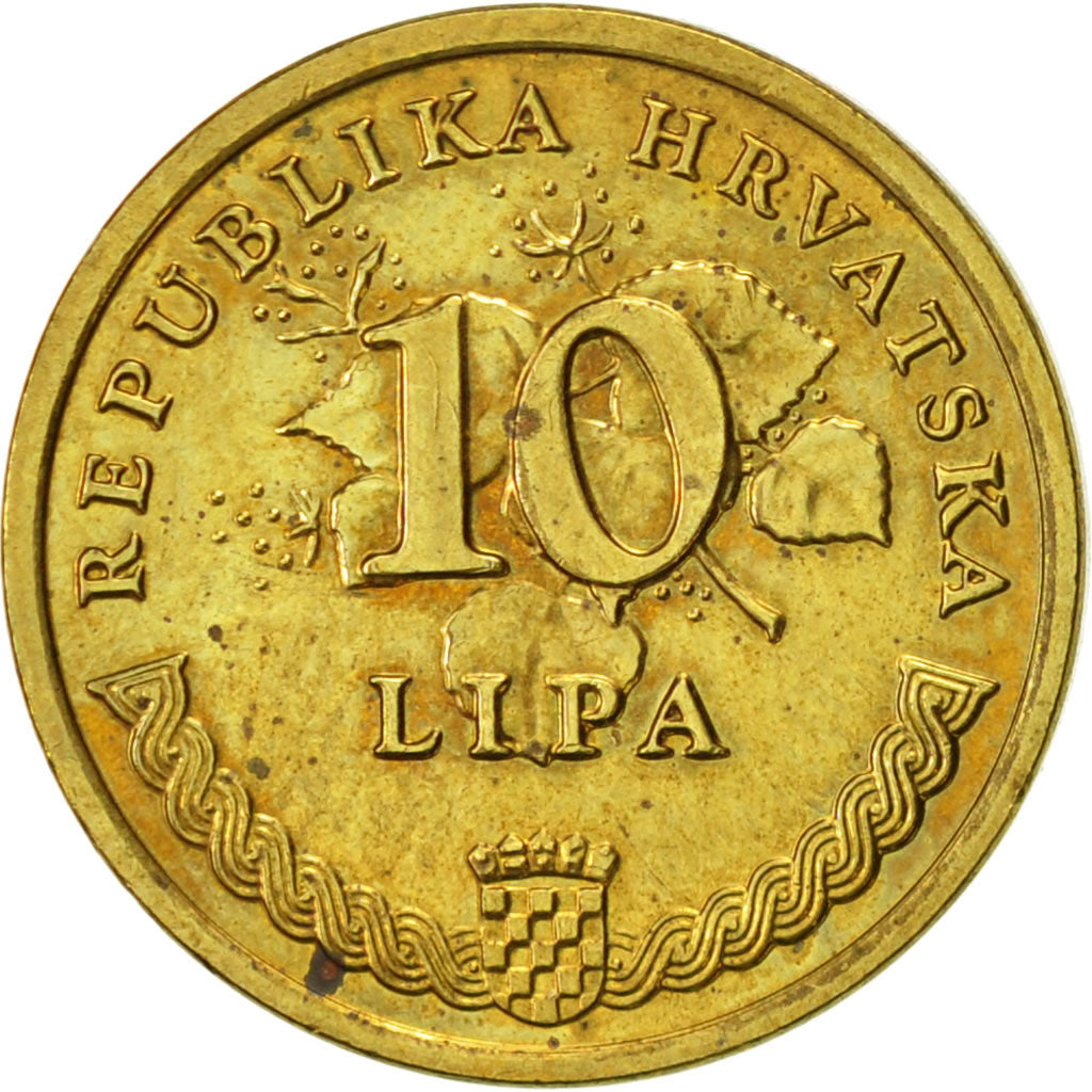 Monnaie, Croatie, 10 Lipa, 1993, SUP, Brass plated steel, KM:6