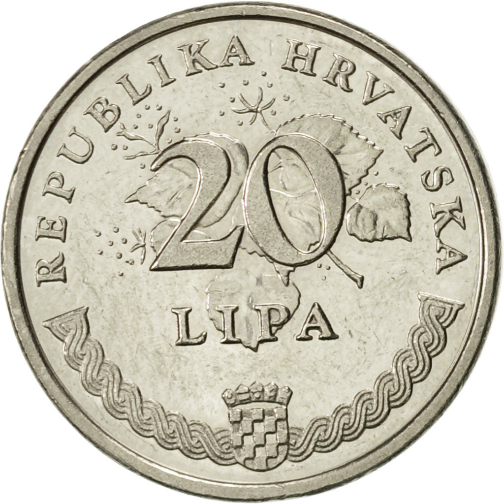 Moneda, Croacia, 20 Lipa, 1995, EBC, Níquel chapado en acero, KM:18