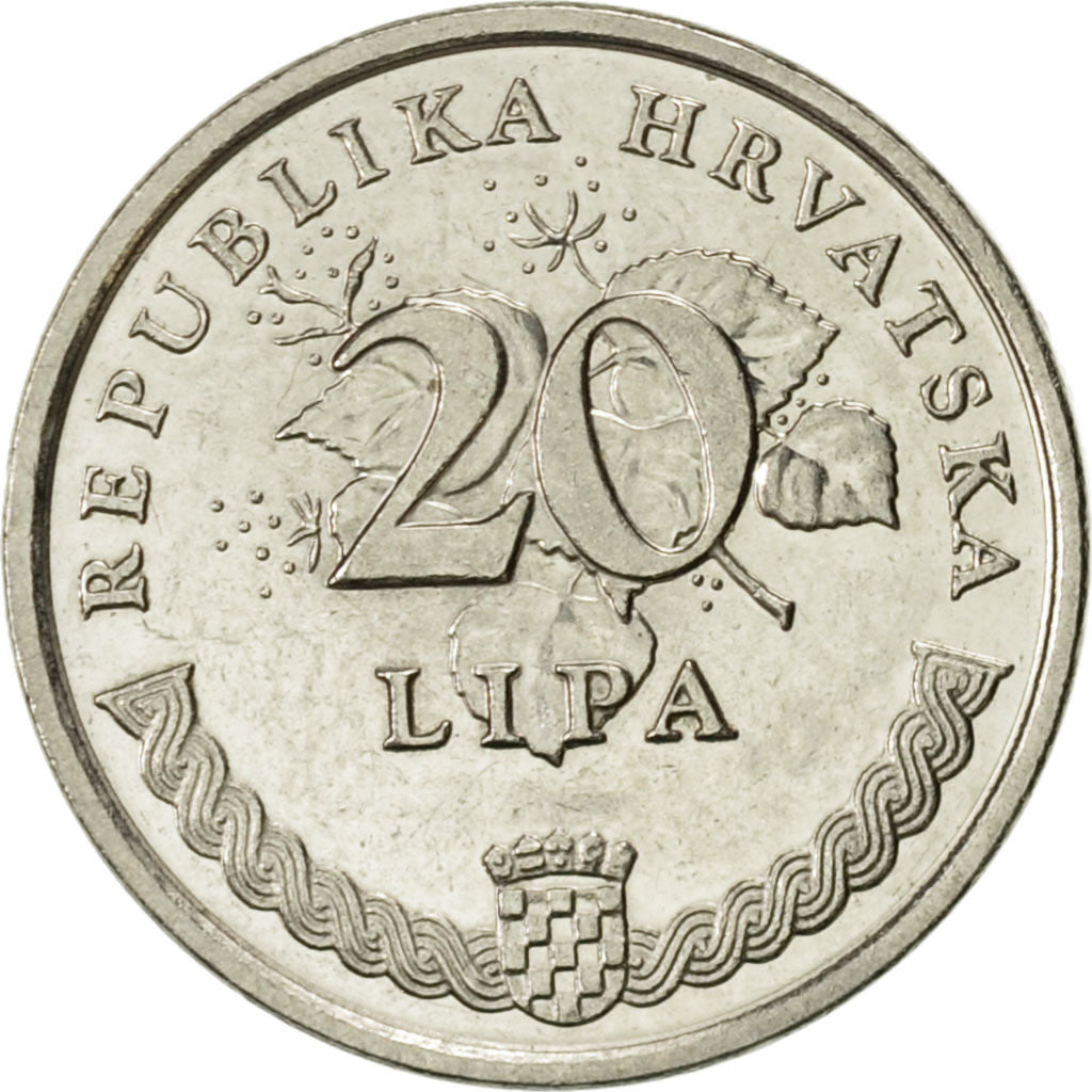 Croatia, 20 Lipa, 1998, AU(55-58), Nickel plated steel, KM:17
