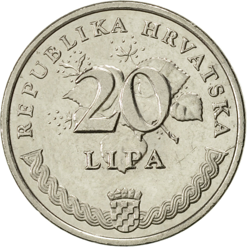 Coin, Croatia, 20 Lipa, 2009, AU(55-58), Nickel plated steel, KM:7