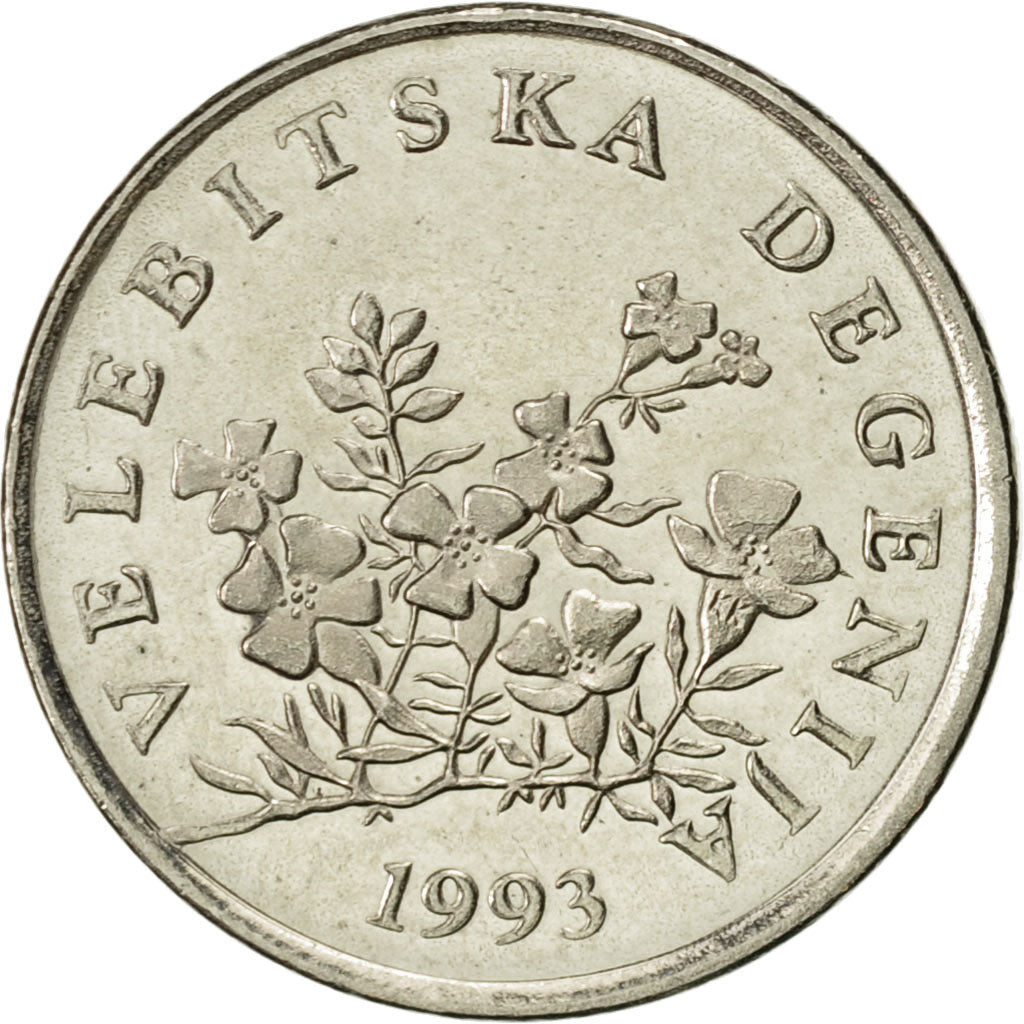 Moneda, Croacia, 50 Lipa, 1993, EBC, Níquel chapado en acero, KM:8