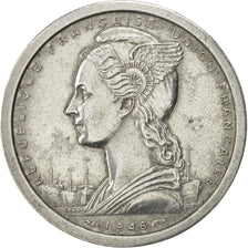 Coin, Madagascar, 2 Francs, 1948, Paris, AU(50-53), Aluminum, KM:4