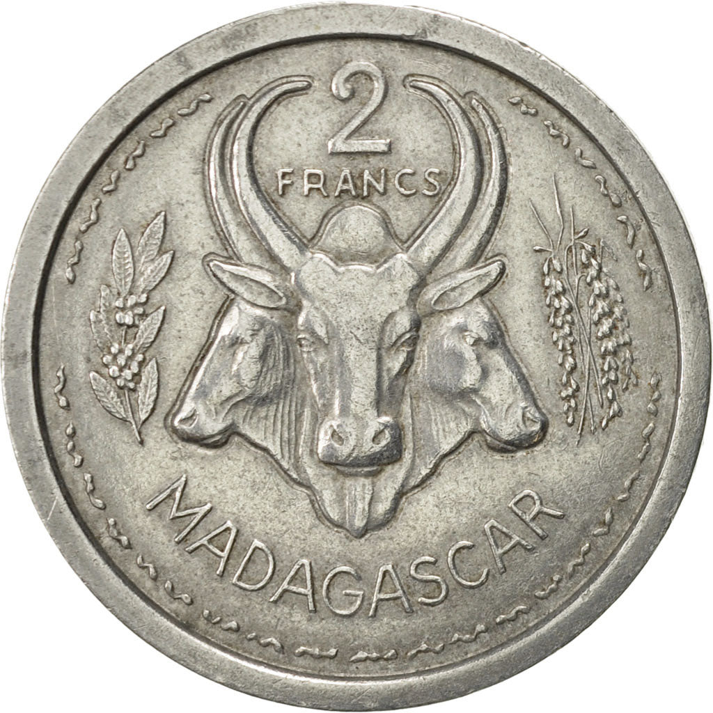 Coin, Madagascar, 2 Francs, 1948, Paris, AU(50-53), Aluminum, KM:4