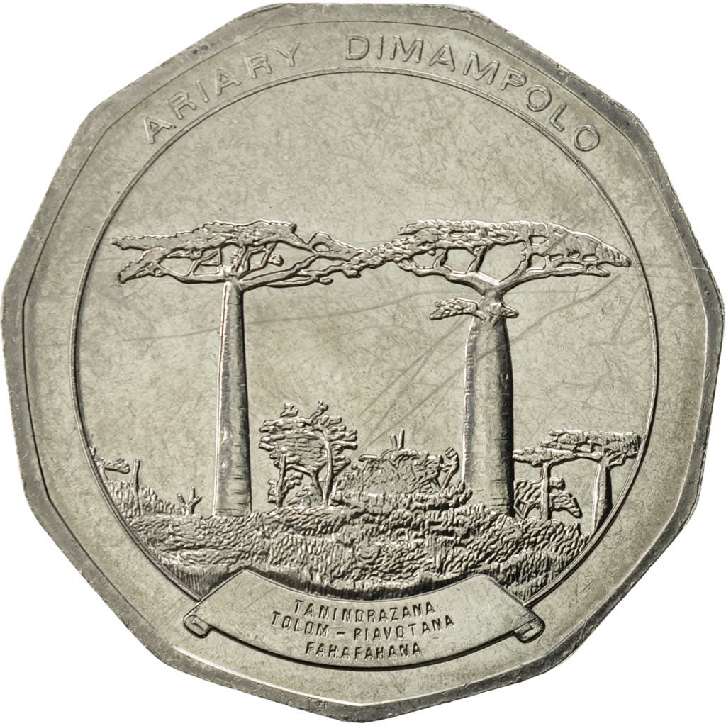 Munten, Madagascar, 50 Ariary, 1992, PR, Stainless Steel, KM:20