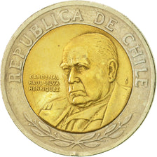 Chile, 500 Pesos, 2002, Santiago, EBC, Bimetálico, KM:235