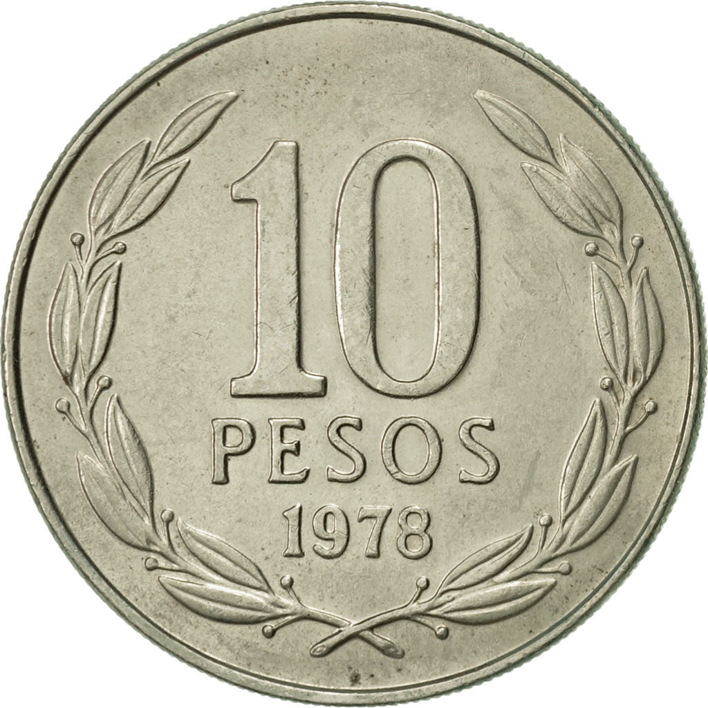 Coin, Chile, 10 Pesos, 1978, AU(55-58), Copper-nickel, KM:210