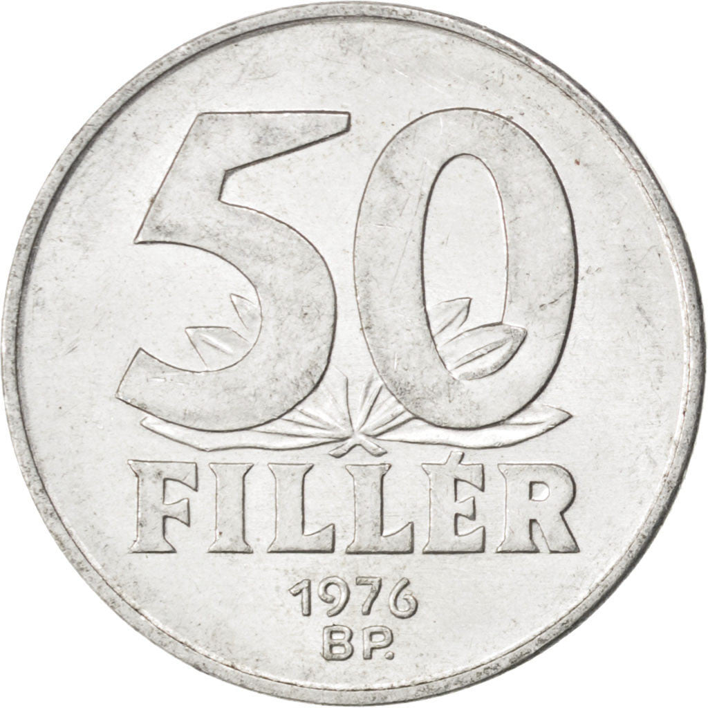 Coin, Hungary, 50 Fillér, 1976, MS(63), Aluminum, KM:574