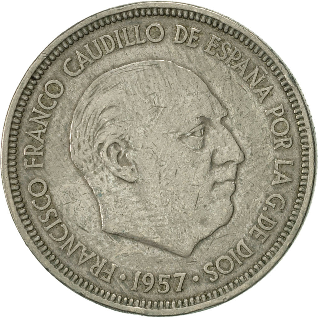 Coin, Spain, Caudillo and regent, 5 Pesetas, 1962, EF(40-45), Copper-nickel