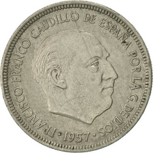 Coin, Spain, Caudillo and regent, 5 Pesetas, 1975, AU(50-53), Copper-nickel