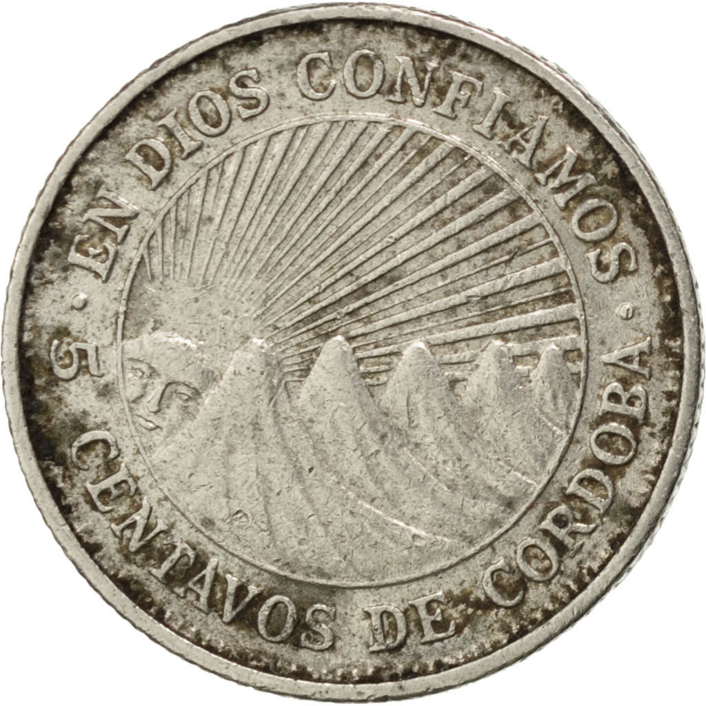Nicaragua, 5 Centavos, 1972, KM #24.2a, EF(40-45), Cupro-nickel, 2.91