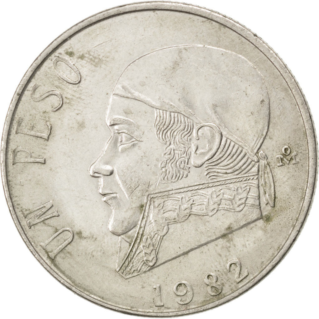 MEXICO, Peso, 1982, Mexico City, KM #460, AU(55-58), Copper-Nickel, 29, 8.90
