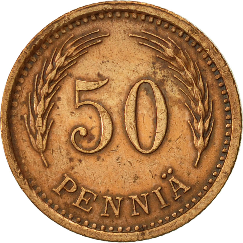 Coin, Finland, 50 Penniä, 1942, EF(40-45), Copper, KM:26a