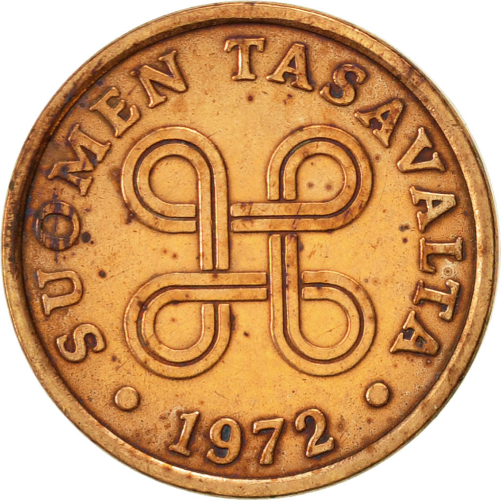 Coin, Finland, 5 Pennia, 1972, EF(40-45), Copper, KM:45