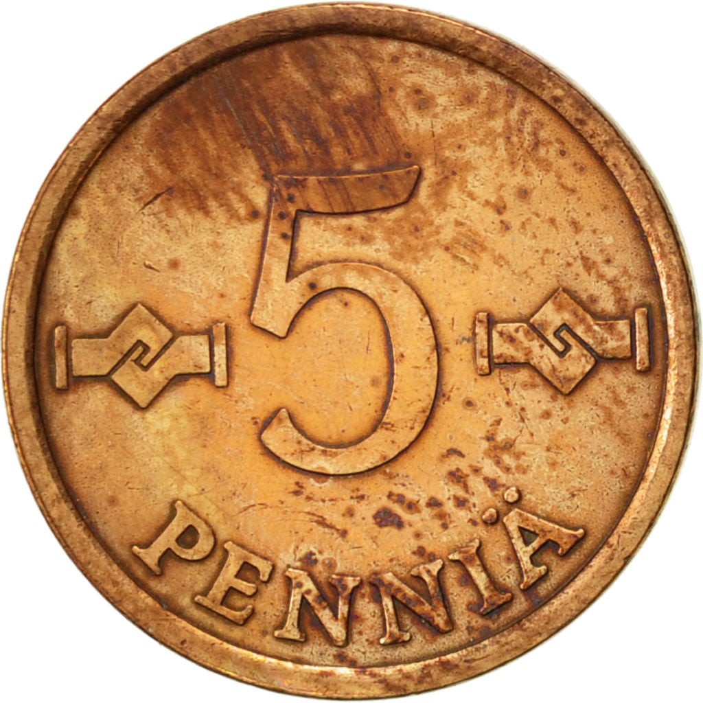 Coin, Finland, 5 Pennia, 1972, EF(40-45), Copper, KM:45