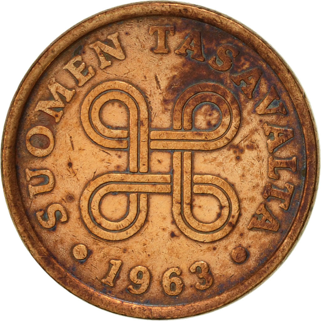 Coin, Finland, 5 Pennia, 1963, EF(40-45), Copper, KM:45
