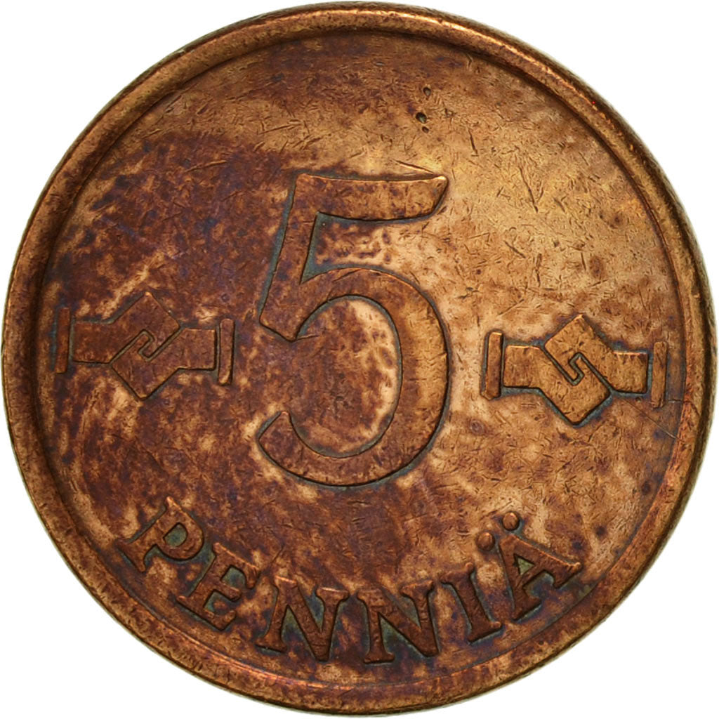Coin, Finland, 5 Pennia, 1963, EF(40-45), Copper, KM:45