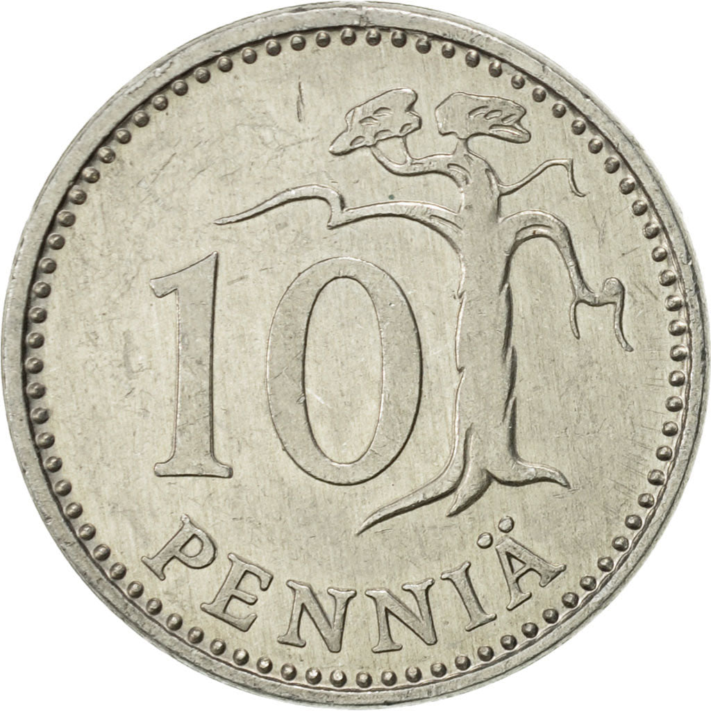 Finland, 10 Pennia, 1983, AU(55-58), Aluminum, KM:46a
