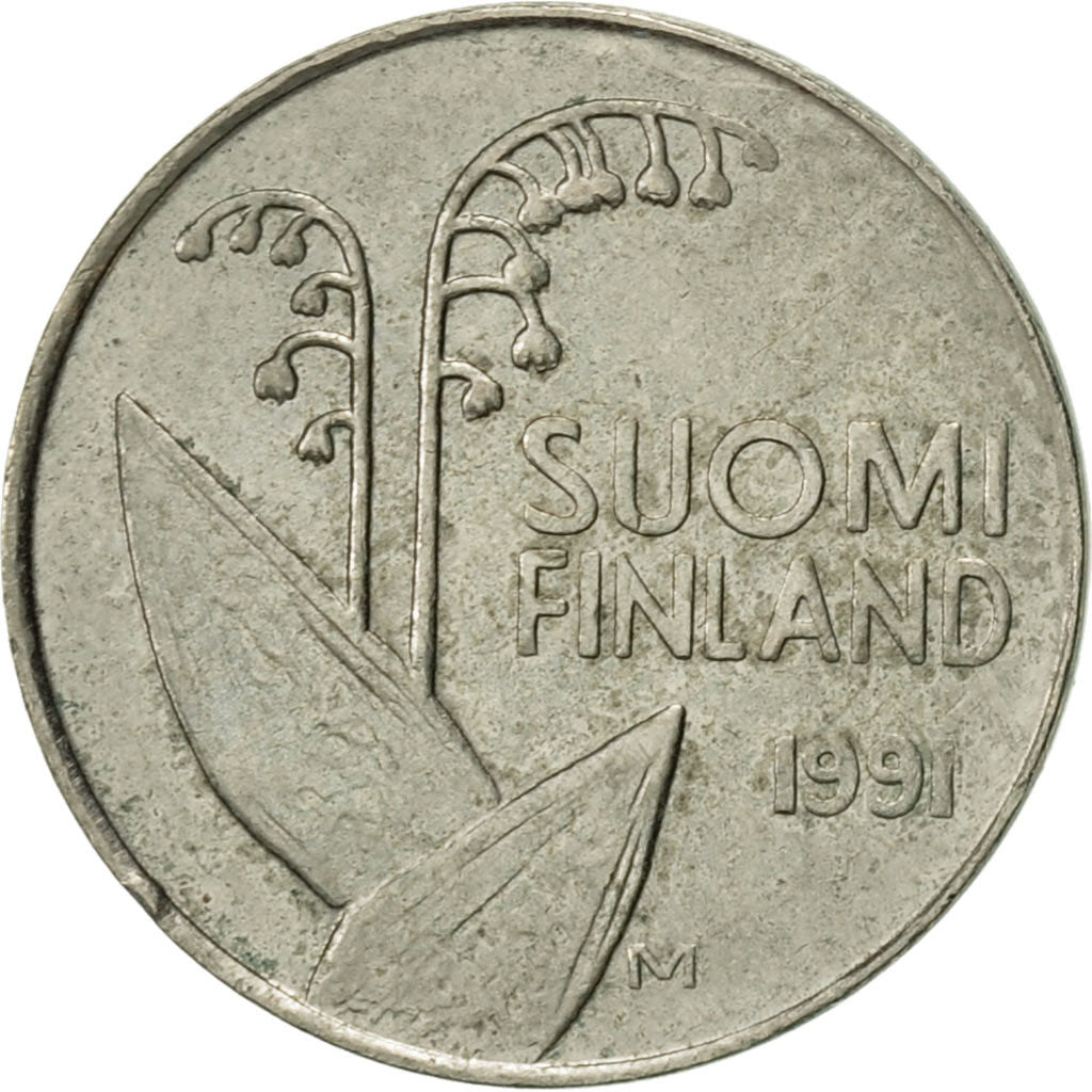 Coin, Finland, 10 Pennia, 1991, AU(55-58), Copper-nickel, KM:65