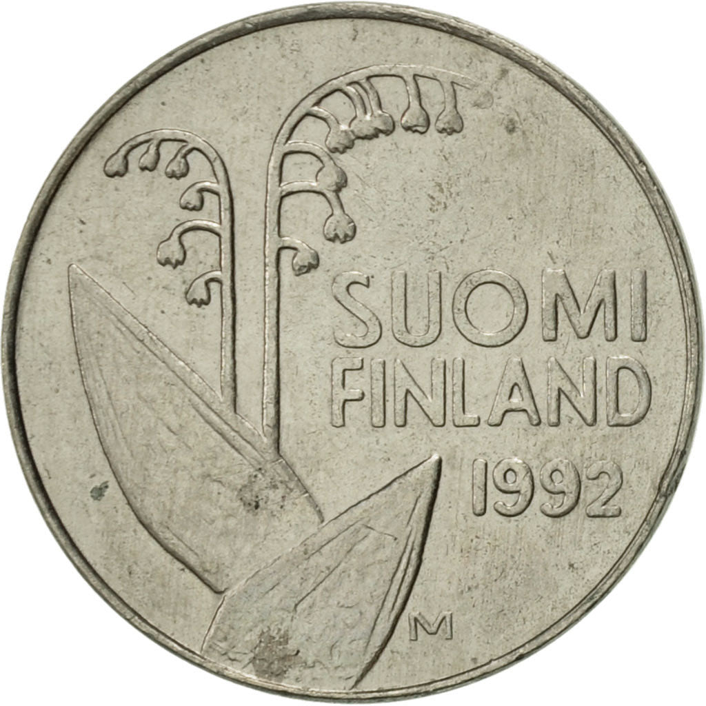 Coin, Finland, 10 Pennia, 1992, AU(55-58), Copper-nickel, KM:65