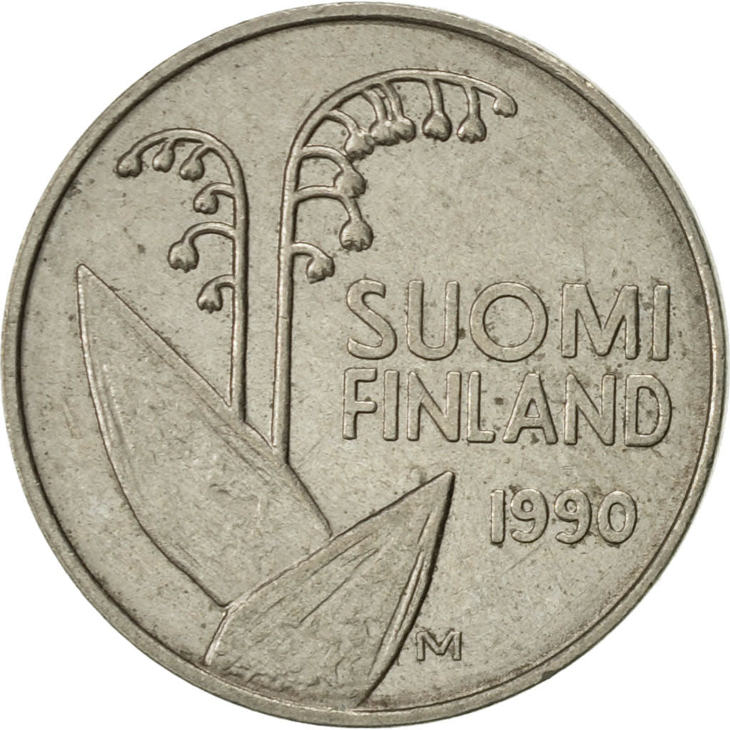 Finland, 10 Pennia, 1990, AU(55-58), Copper-nickel, KM:65