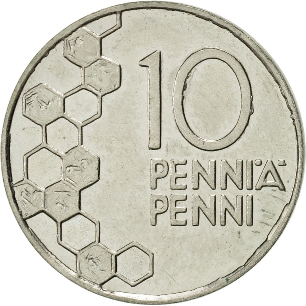Coin, Finland, 10 Pennia, 1997, AU(55-58), Copper-nickel, KM:65