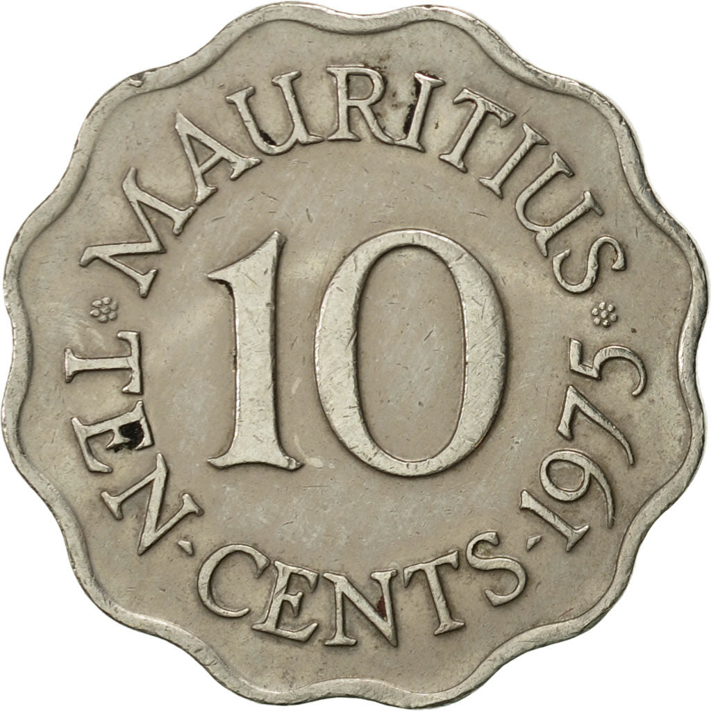 Monnaie, Mauritius, Elizabeth II, 10 Cents, 1975, TTB, Copper-nickel, KM:33