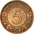Moneda, Mauricio, Elizabeth II, 5 Cents, 1971, MBC, Bronce, KM:34