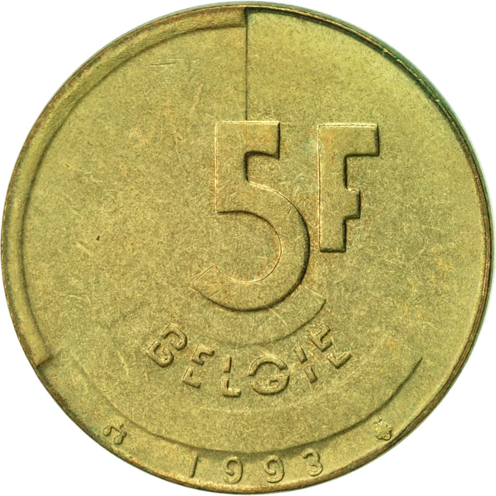 Monnaie, Belgique, 5 Francs, 5 Frank, 1993, TTB, Brass Or Aluminum-Bronze