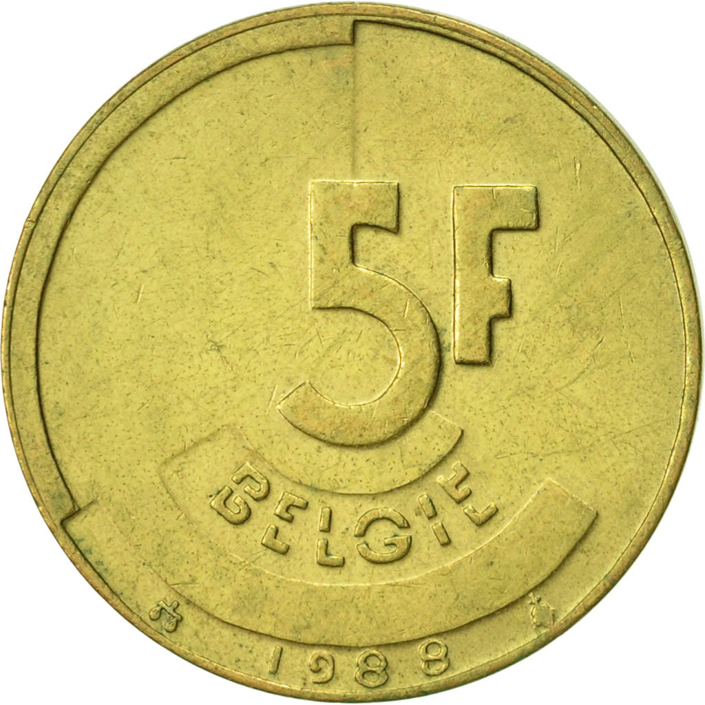 Monnaie, Belgique, 5 Francs, 5 Frank, 1988, TTB, Brass Or Aluminum-Bronze