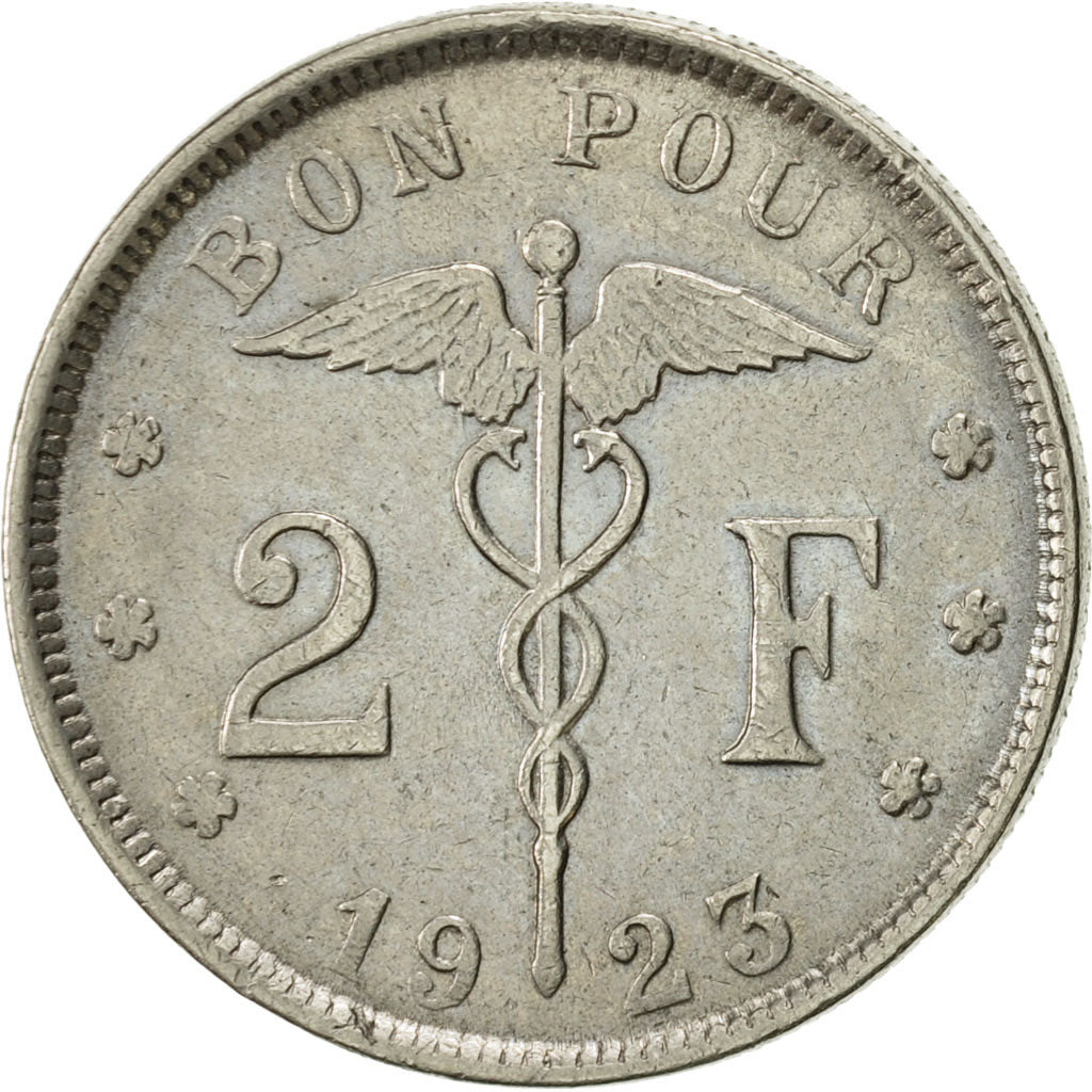 Moneta, Belgio, 2 Francs, 2 Frank, 1923, SPL-, Nichel, KM:91.1