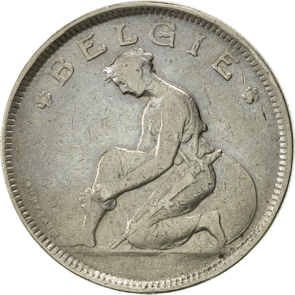 Coin, Belgium, 2 Francs, 2 Frank, 1923, AU(55-58), Nickel, KM:92