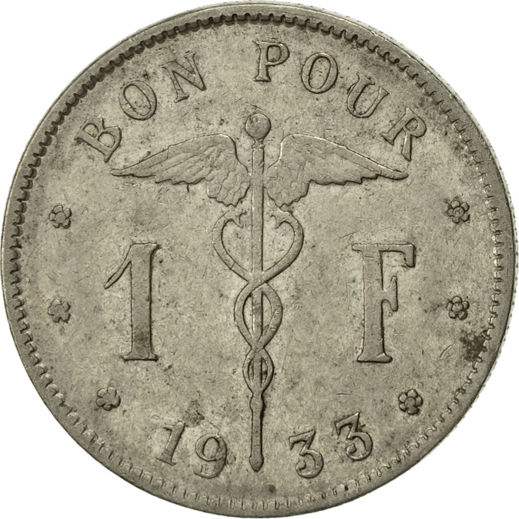 Belgio, Franc, 1933, SPL-, Nichel, KM:89