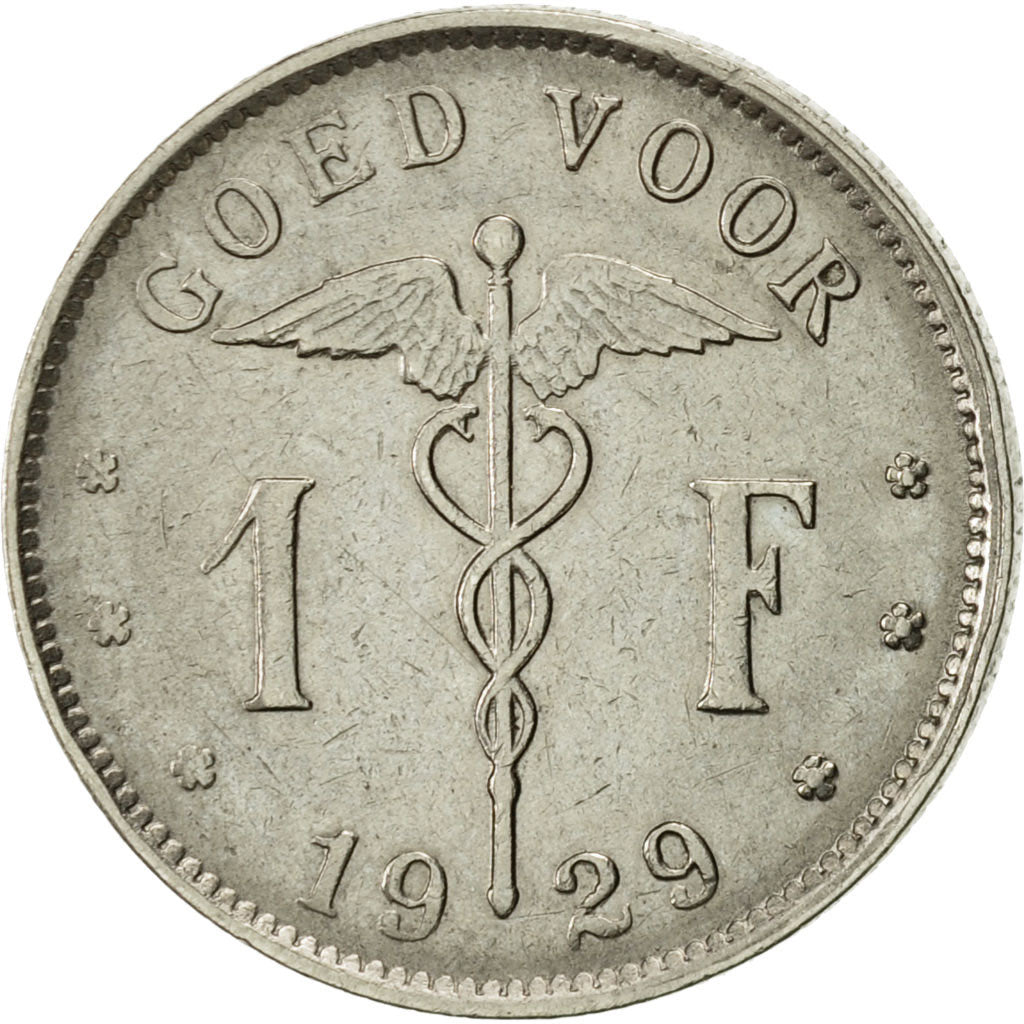 Coin, Belgium, Franc, 1929, AU(55-58), Nickel, KM:90