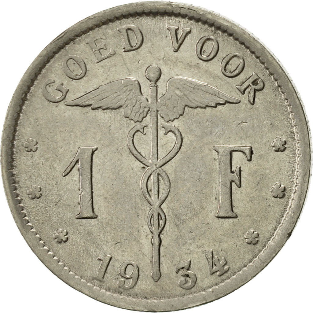 Belgio, Franc, 1934, SPL-, Nichel, KM:90