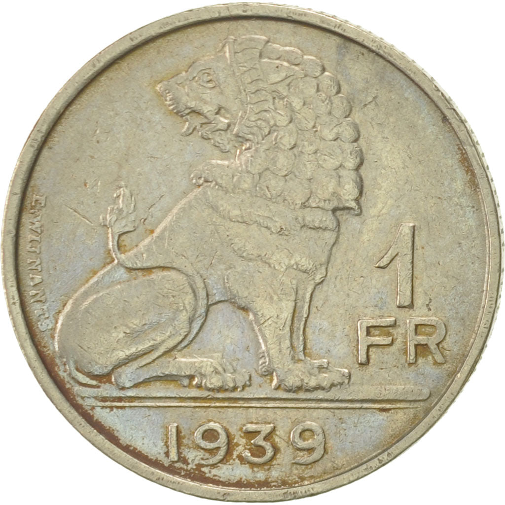 Coin, Belgium, Franc, 1939, AU(55-58), Nickel, KM:119