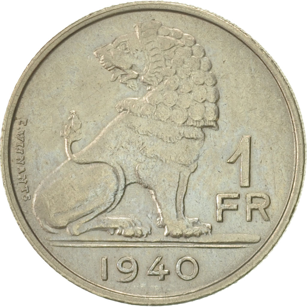Coin, Belgium, Franc, 1940, AU(55-58), Nickel, KM:120