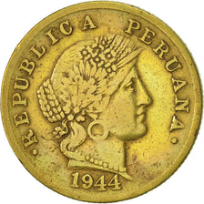 Münze, Peru, 20 Centavos, 1944, Lima, SS, Messing, KM:221.1