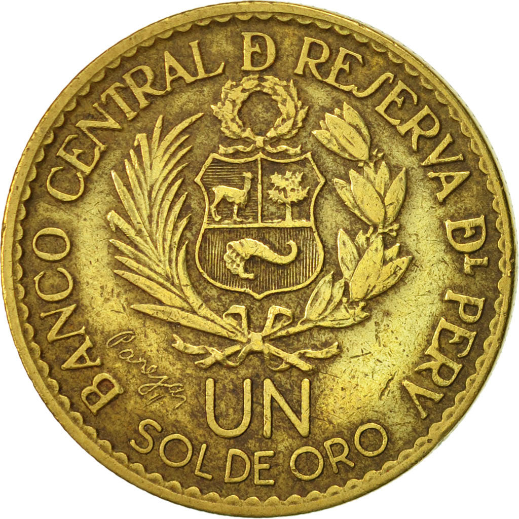 Peru, Sol, 1965, EF(40-45), Brass, KM:240