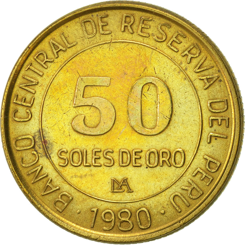 Monnaie, Pérou, 50 Soles, 1980, Lima, SUP, Aluminum-Bronze, KM:273