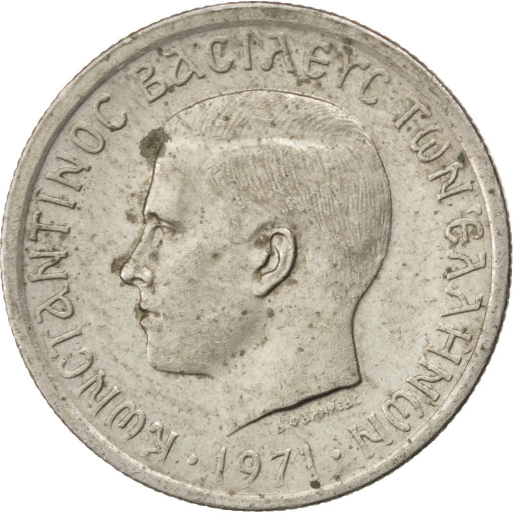 Coin, Greece, Constantine II, 50 Lepta, 1971, EF(40-45), Copper-nickel, KM:97.1