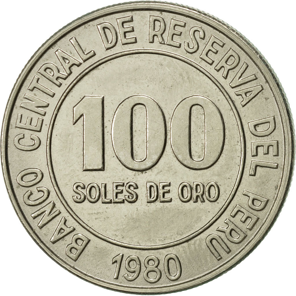 Coin, Peru, 100 Soles, 1980, AU(55-58), Copper-nickel, KM:283