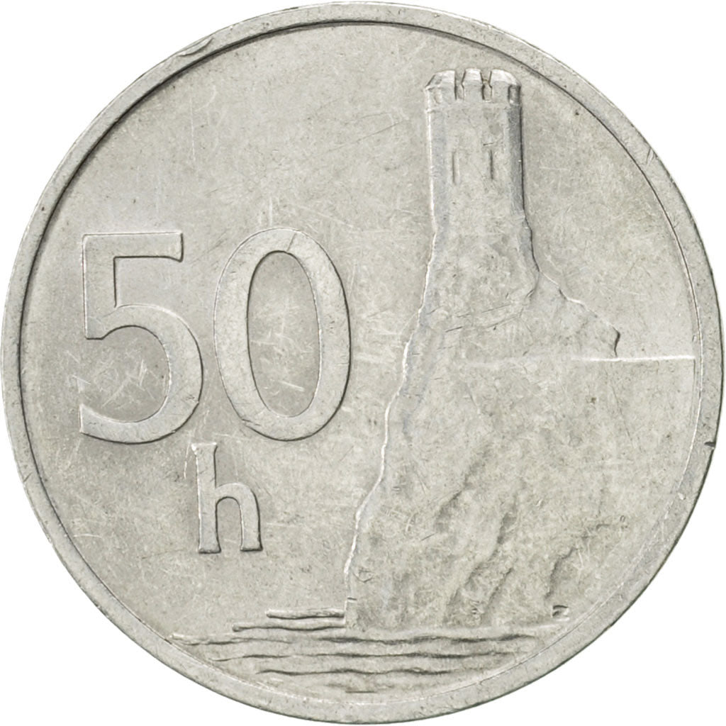 Slovakia, 50 Halierov, 1993, AU(55-58), Aluminum, KM:15