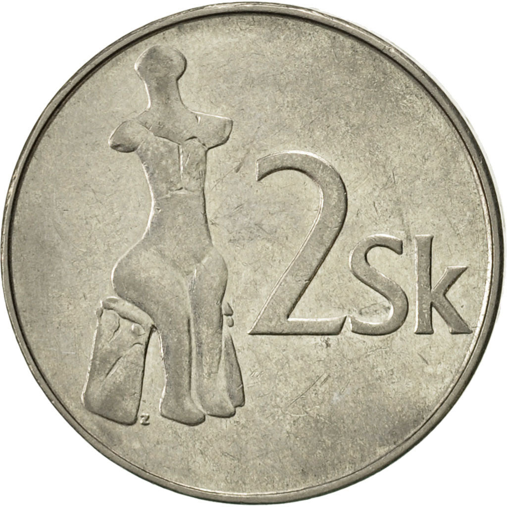 Moneta, Slovacchia, 2 Koruna, 1994, SPL-, Acciaio placcato nichel, KM:13