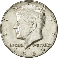 Coin, United States, Kennedy Half Dollar, Half Dollar, 1969, U.S. Mint, Denver