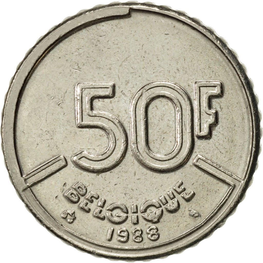 Coin, Belgium, Baudouin I, 50 Francs, 50 Frank, 1988, Brussels, Belgium