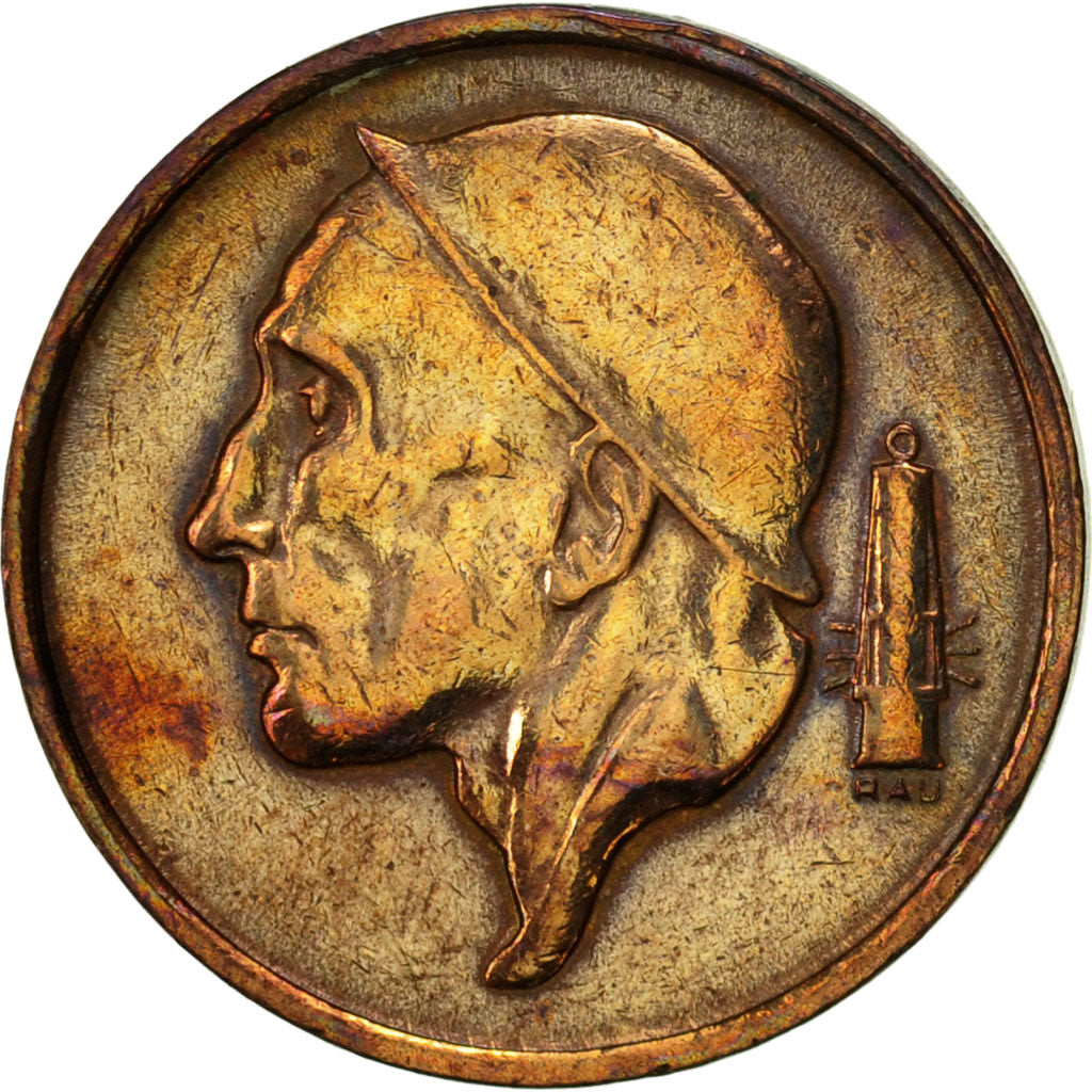 Moneta, Belgia, Baudouin I, 50 Centimes, 1964, EF(40-45), Bronze, KM:148.1