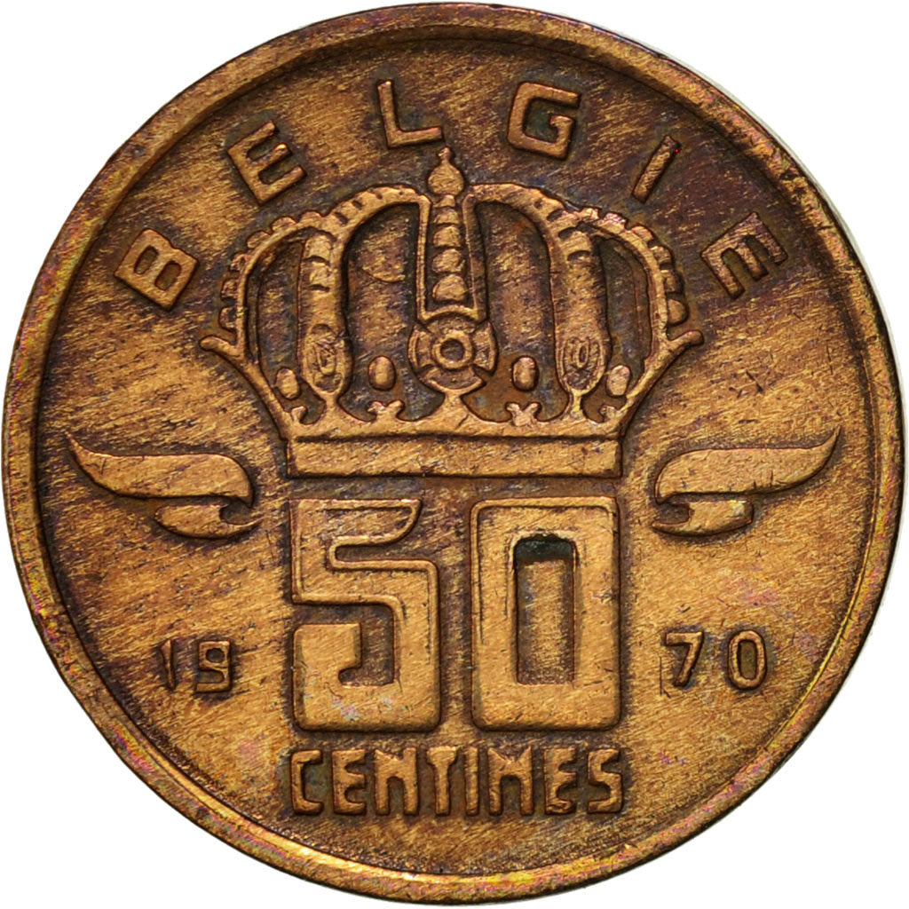 Coin, Belgium, Baudouin I, 50 Centimes, 1970, EF(40-45), Bronze, KM:149.1